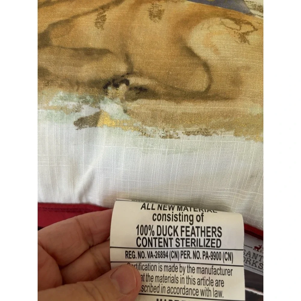 Santa Golden Retriever Christmas Duck Feather Fill Pillow by Santa's Workshop